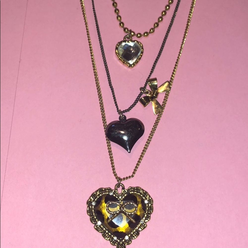 Betsey Johnson layered leopard necklace